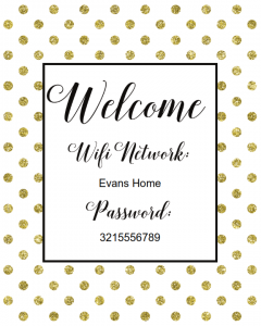 Wifi Password (Gold Dots)